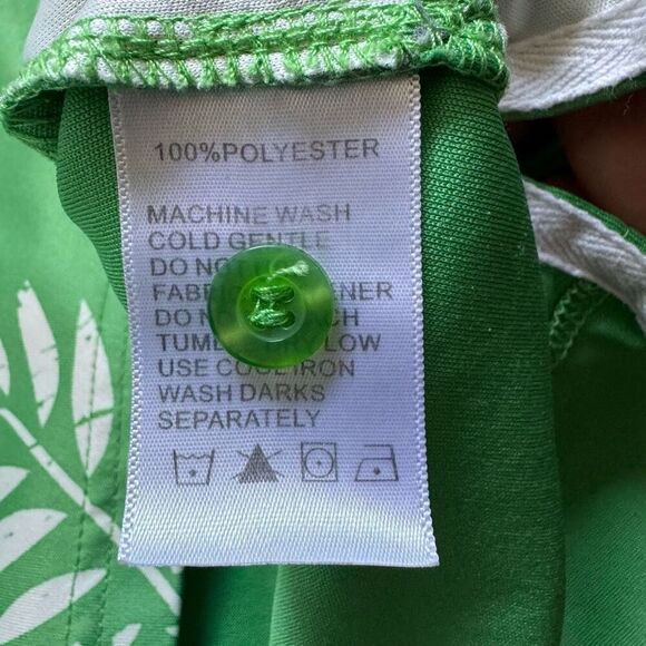 Cut Throat Golf Men's Short-Sleeve Pointed Collar Leaves Shirt Green Extra Large - Picture 10 of 12